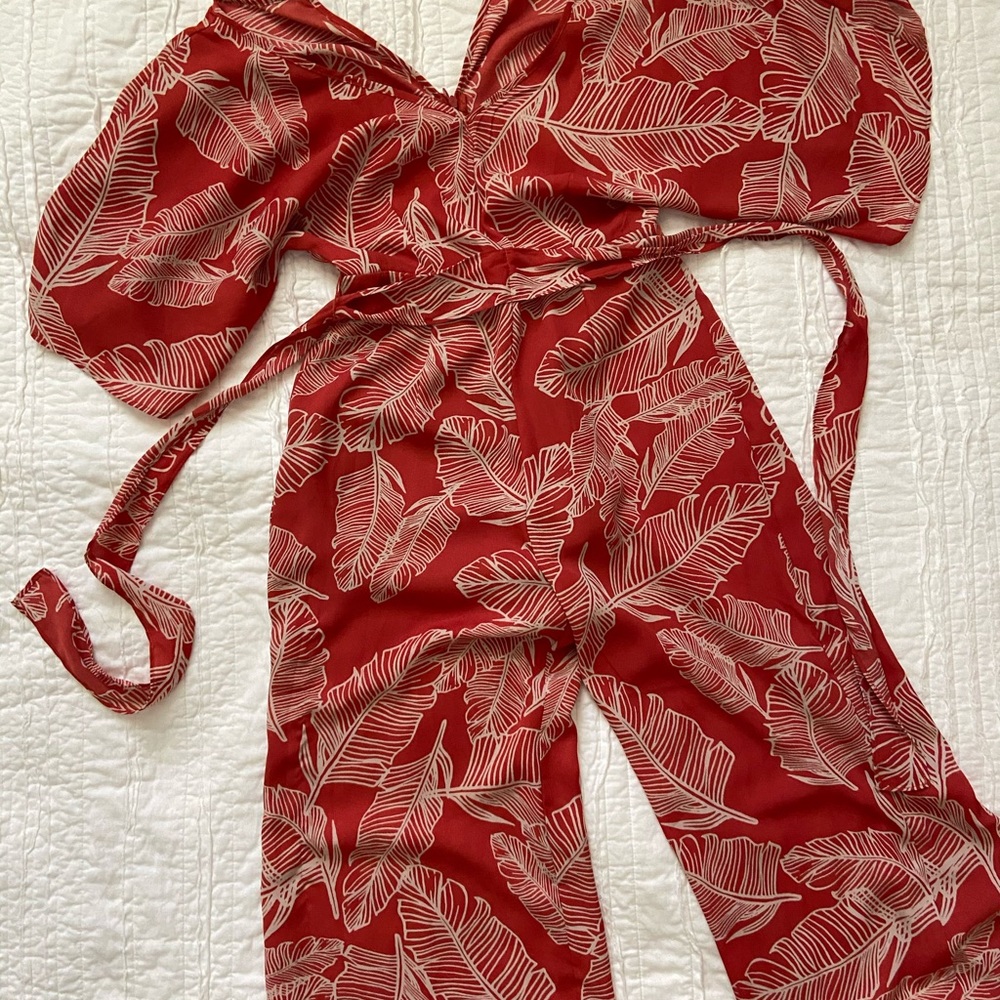 Palm Print Jumpsuit